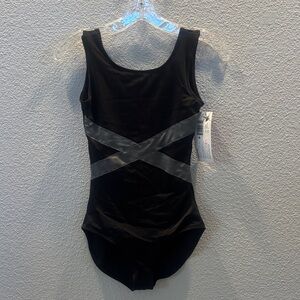 Eurotard- Black and Gray Leotard with open back